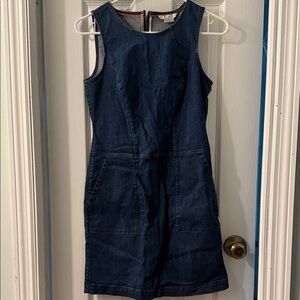 Boden Blue Sheath Mini Dress Sleeveless Crew Neck